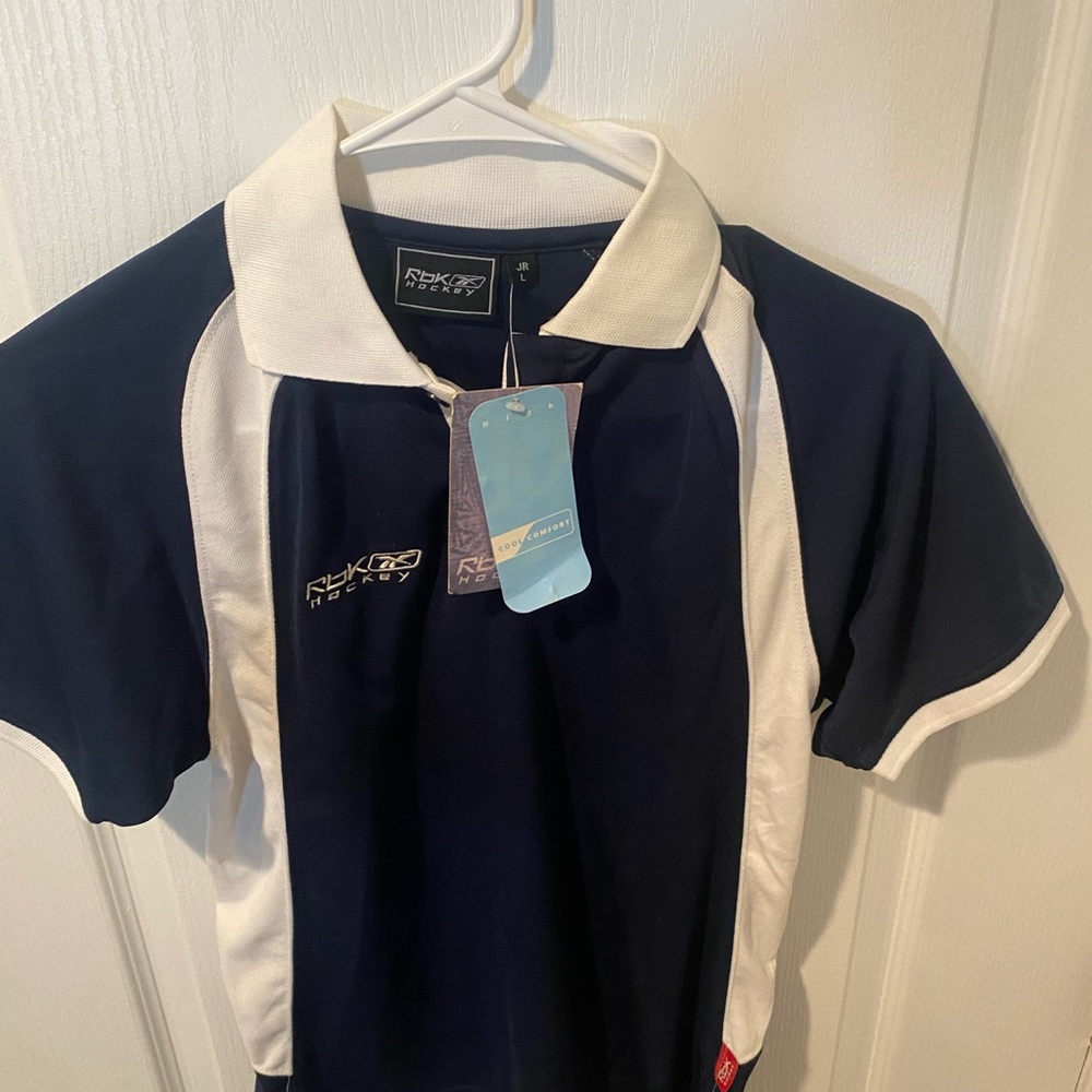 Kids Navy and White Reebok Polo Shirt